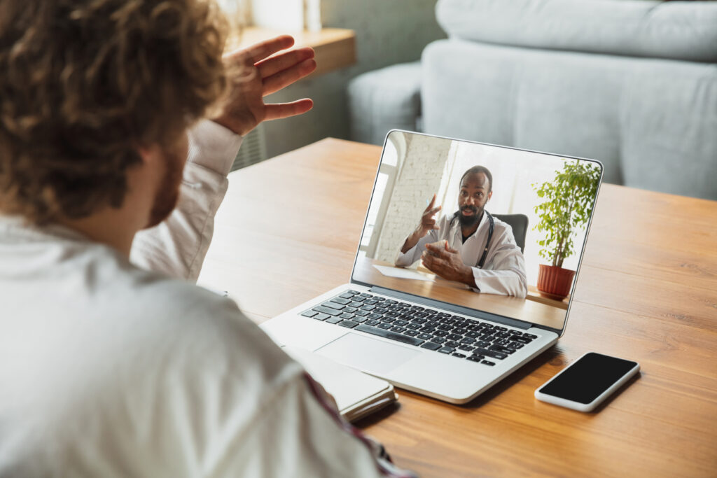 The best resume writer having a virtual meeting on laptop with a client